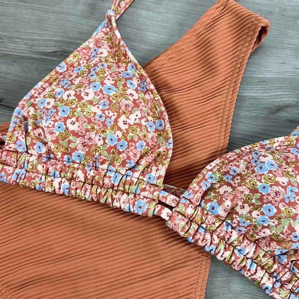 ☀️BILLABONG☀️ Chase The Sun Double Ruched Triangle TANLINES BONDI PANT BIKINI